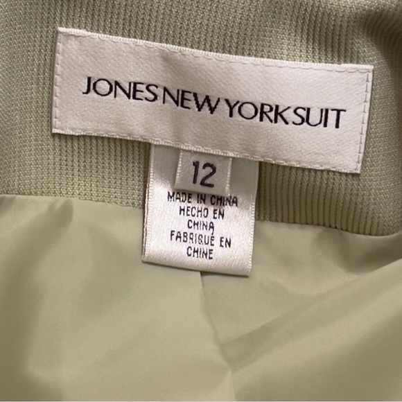 Jones NY Light Sage Green Blazer PantSuit 2Pc Set Sz 12 NWT High Waist Loose Fit - Picture 7 of 16